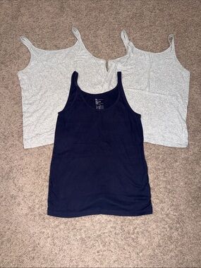 GAP Navy and Light Gray Trio Tank Tops